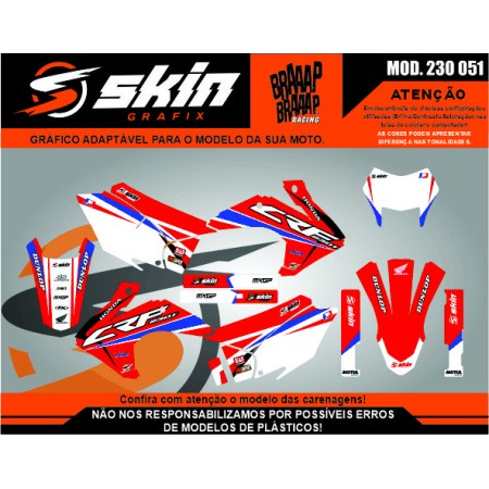 Kit Adesivo Honda Modelo 230 051 Fosco Texturizado