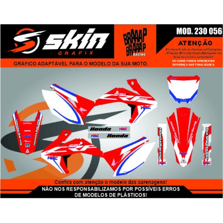 Kit Adesivo Honda Modelo 230 056 Fosco Texturizado