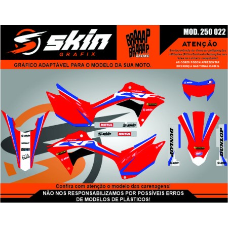 Kit Adesivo Honda Modelo 250 022 Brilho