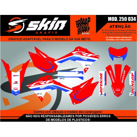 Kit Adesivo Honda Modelo 250 034 Fosco Texturizado