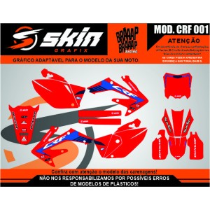 Kit Adesivo Honda Modelo CRF 001 Brilho