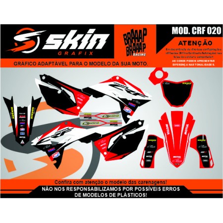 Kit Adesivo Honda Modelo CRF 020 Brilho