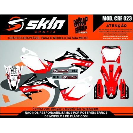 Kit Adesivo Honda Modelo CRF 023 Brilho