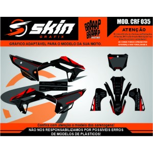 Kit Adesivo Honda Modelo CRF 035 Fosco Texturizado