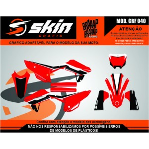 Kit Adesivo Honda Modelo CRF 040 Fosco Texturizado