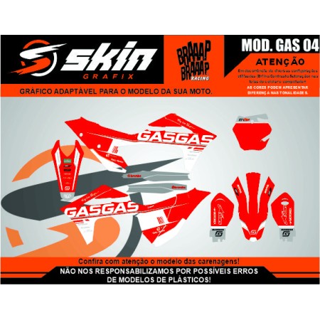 Kit Adesivo Gas Gas Modelo GAS 04 Brilho