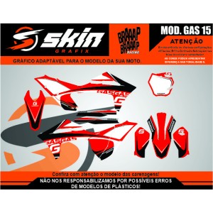 Kit Adesivo Gas Gas Modelo GAS 15 Fosco Texturizado