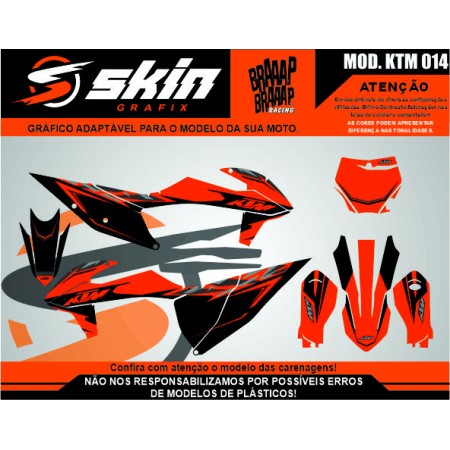 Kit Adesivo Modelo KTM 014 Fosco Texturizado