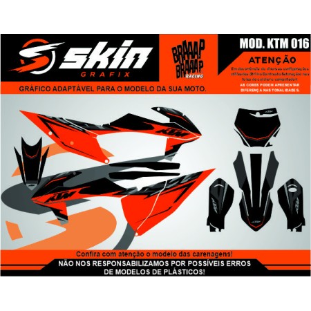 Kit Adesivo Modelo KTM 016 Fosco Texturizado