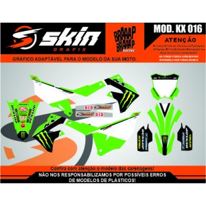 Kit Adesivo Kawasaki Modelo KX 016 Fosco Texturizado