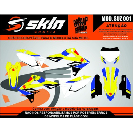 Kit Adesivo Suzuki Modelo SUZ 001 Brilho