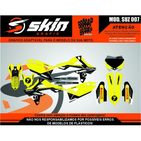 Kit Adesivo Suzuki Modelo SUZ 007 Fosco Texturizado