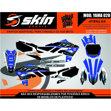 Kit Adesivo Yamaha Modelo YAMA 020 Brilho