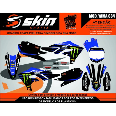 Kit Adesivo Yamaha Modelo YAMA 034 Fosco Texturizado