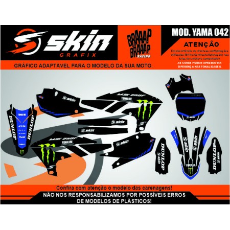 Kit Adesivo Yamaha Modelo YAMA 042 Fosco Texturizado