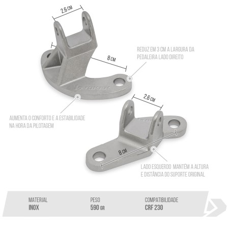 SUPORTE PEDALEIRA ESTREITO BIKER CRF230