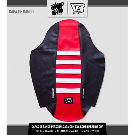 Capa de banco Seat 1 Honda Preto e Vermelho Capa de banco Seat 1 Honda Preto e Vermelho