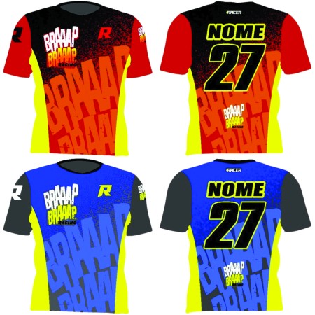 Camiseta Feminina Baby Look Braaap Racer  Fluor