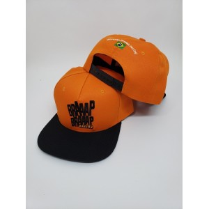 Boné Braaap Braaap Racing Aba Reta Laranja e Preto