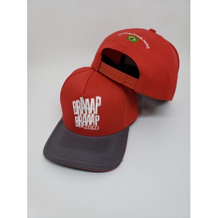 Boné Braaap Braaap Racing 6 Gomos Vermelho e Cinza