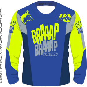 Camisa Infantil Braaap Competition Neon Azul