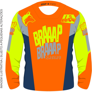 Camisa Infantil Braaap Competition Neon Laranja