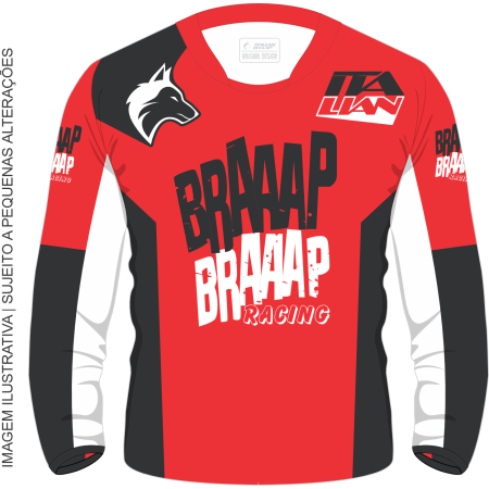 Camisa Piloto Braaap Braaap Vermelha Top