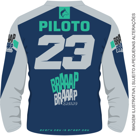 Camisa Piloto Braaap Braaap Racing Cinza