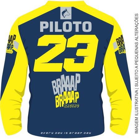 Camisa Infantil Braaap Braaap Amarelo