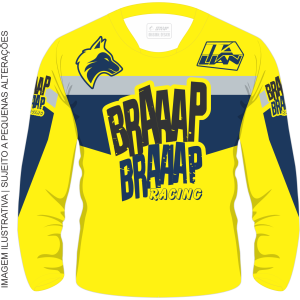 Camisa Infantil Braaap Braaap Amarelo