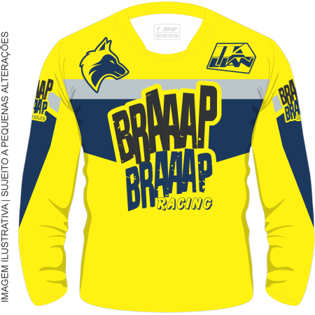 Camisa Infantil Braaap Braaap Amarelo