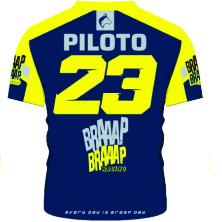 Camiseta Piloto Braaap Braaap Racing Amarelo