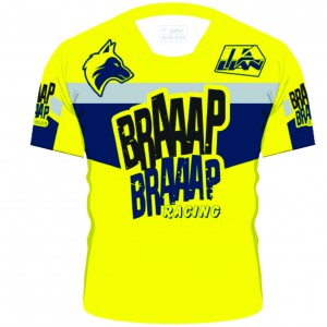 Camiseta Piloto Braaap Braaap Racing Amarelo