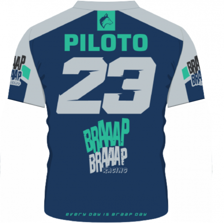 Camiseta Piloto Braaap Braaap Racing Cinza