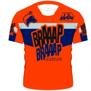 Camiseta Piloto Braaap Braaap Racing Laranja