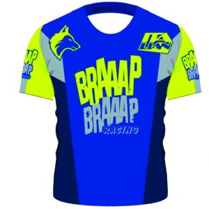 Camiseta Piloto Braaap Competition Neon Azul