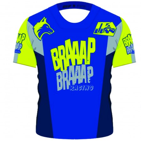Camiseta Piloto Braaap Competition Neon Azul