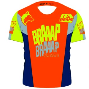 Camiseta Piloto Braaap Competition Neon Laranja