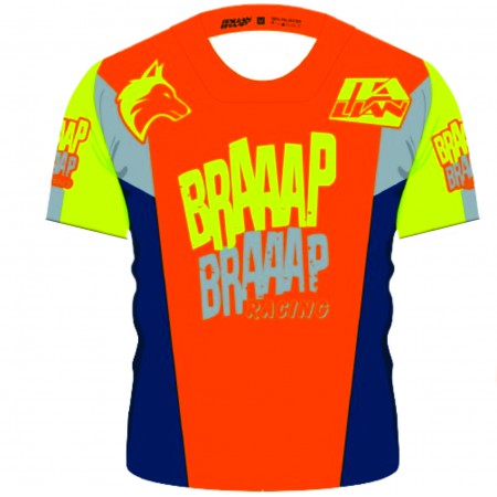 Camiseta Piloto Braaap Competition Neon Laranja