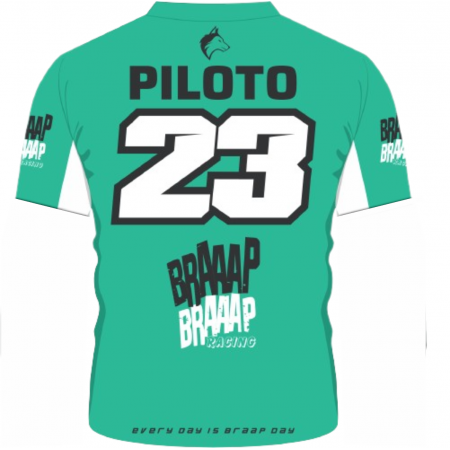 Camiseta Piloto Braaap Braaap Verde Top