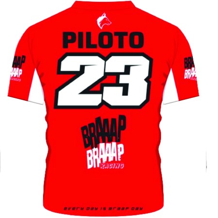 Camiseta Piloto Braaap Braaap Vermelha Top