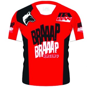 Camiseta Piloto Braaap Braaap Vermelha Top