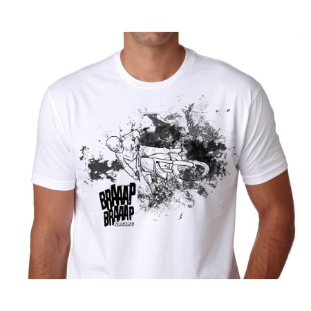 Camiseta Braaap Braaap Racing Básica Gola Redonda Modelo Cross