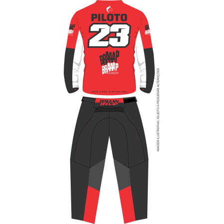Conjunto Braaap Braaap Racing Vermelho