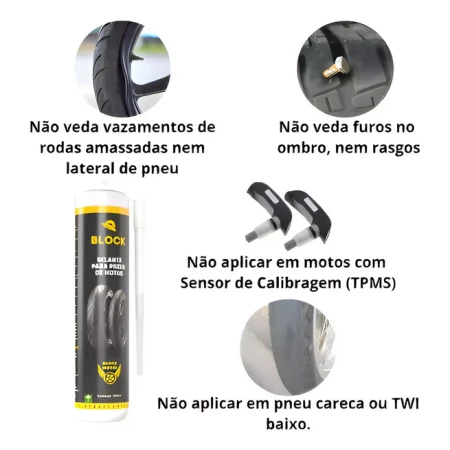 Selante para Pneus Moto Com e Sem Câmara