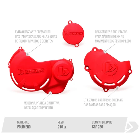 PROTETOR TAMPAS DO MOTOR BIKER CRF230