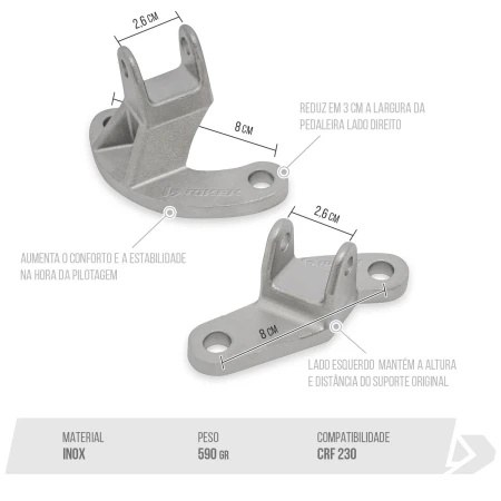 SUPORTE PEDALEIRA ESTREITO BIKER CRF230