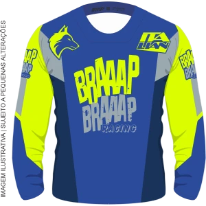 Camisa Piloto Braaap Competition Neon Azul