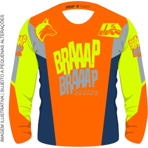 Camisa Piloto Braaap Competition Neon Laranja