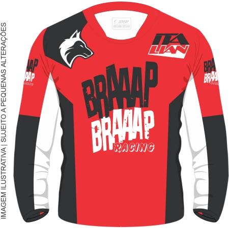 Camisa Piloto Braaap Braaap Vermelha Top